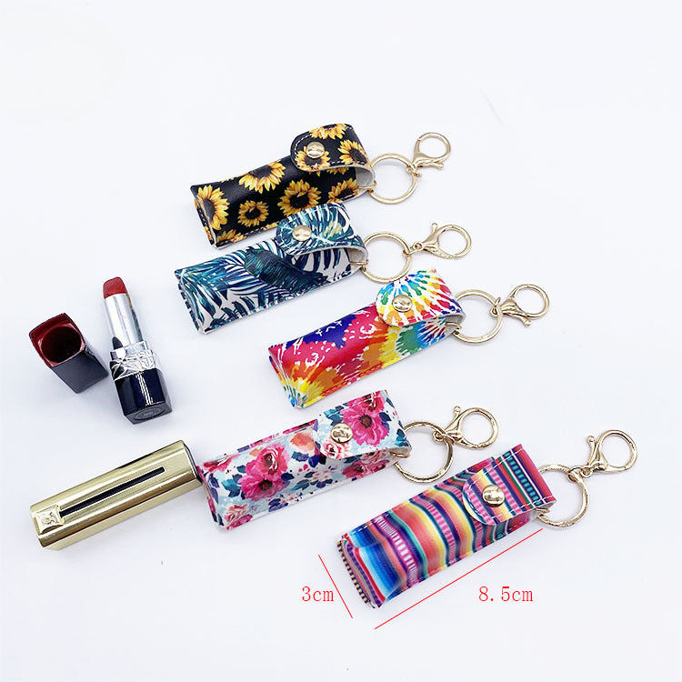 Wholesale 10PCS Lipstick Leather Case Keychain Pendant
